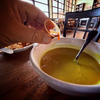 Fika Cafe - Fresh lentil soup with hot sauce - Cafes Near Me - Lakewood, Ohio