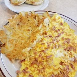 Johnny's Egg Works - Massive, delicious ham & cheese omelet @ $6.79.