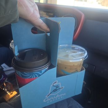 Caribou Coffee - Hot black coffee and iced caramel latte - Coffee & Tea Near Me - Bloomington, Minnesota
