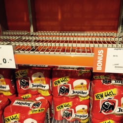 Albert Heijn - Blik Jupiler 33cl €0,75, 44cl €0,67. Euh??