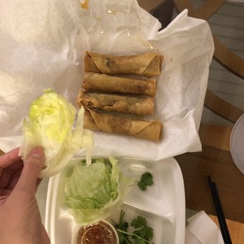 Pho Bro - Greasy egg rolls and tiny pieces of lettuce :( - Vietnamese Near Me - Rowland Heights, California