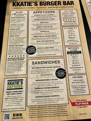 Menu photo 3 KKatie's Burger Bar Hyannis, MA