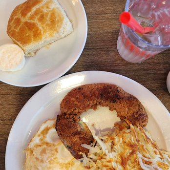 Pann's Restaurant - Spicy chicken sasuage worth eggs, hash and buttermilk biscuit. - Diners Near Me - Los Angeles, California Pann's Restaurant - Spicy chicken sasuage worth eggs, hash and buttermilk biscuit. - Diners Near Me - Los Angeles, California