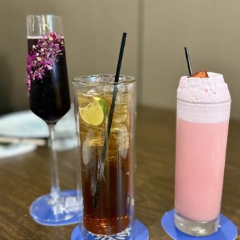 Blue Magpie - Interesting drinks! Left to right: Magpie Sangria, winter melon highball and Romos Kaoliang Fizz - Bars Near Me - Arcadia, California Blue Magpie - Interesting drinks! Left to right: Magpie Sangria, winter melon highball and Romos Kaoliang Fizz - Bars Near Me - Arcadia, California