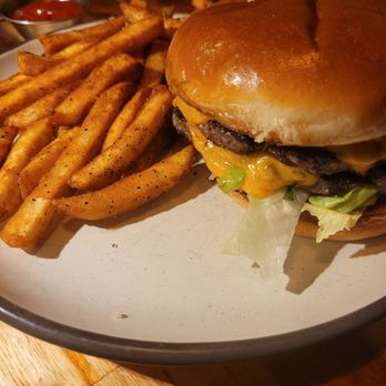 The Bistro - Smash burger with fries - New American Near Me - Irmo, South Carolina The Bistro - Smash burger with fries - New American Near Me - Irmo, South Carolina