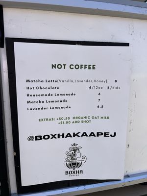 Menu photo 2 Boxha Coffee Nas Point Mugu, CA