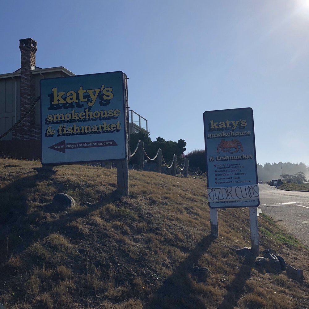 Katy's Smokehouse - Signage in the morning - Smokehouse Near Me - Trinidad, California Katy's Smokehouse - Signage in the morning - Smokehouse Near Me - Trinidad, California