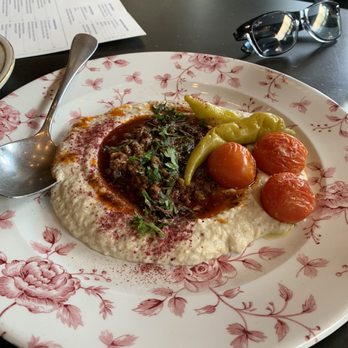 The Peacock - Spicy Lamb & Eggplant Lebneh - Mediterranean Near Me - Austin, Texas The Peacock - Spicy Lamb & Eggplant Lebneh - Mediterranean Near Me - Austin, Texas
