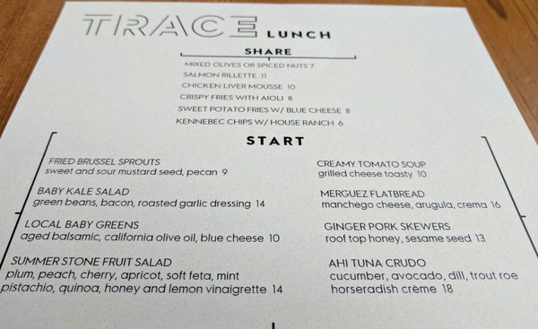 Menu photo 8 TRACE San Francisco, CA Menu photo 8 TRACE San Francisco, CA