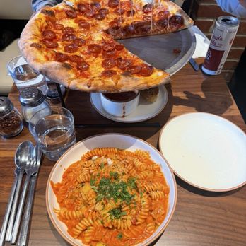 Pizzeria Pappo - pepperoni pizza and spicy vodka fusilli - Pizza Near Me - Alameda, California Pizzeria Pappo - pepperoni pizza and spicy vodka fusilli - Pizza Near Me - Alameda, California
