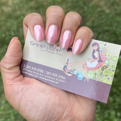Turning Point Nail Salon and Spa - Pink glitter manicure by Alicia!