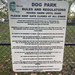 Willow Springs Dog Park - Strict Rules