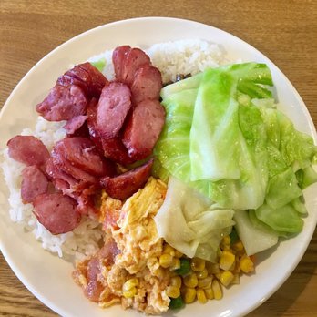 La Sinbala - Sausage rice plate...so bomb!! - Taiwanese Near Me - Arcadia, California