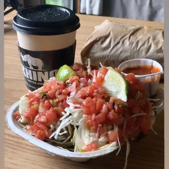 Tacofino - a burrito and a cup of coffee - Mexican Near Me - Tofino, British Columbia Tacofino - a burrito and a cup of coffee - Mexican Near Me - Tofino, British Columbia
