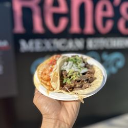 Rene’s Mexican Kitchen - Spicy Shrimp Taco (left) and short rib taco (right)