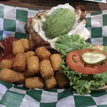 Crunchy's - Bacon Avocado Burger with a side of tots! - Bars Near Me - East Lansing, Michigan Crunchy's - Bacon Avocado Burger with a side of tots! - Bars Near Me - East Lansing, Michigan