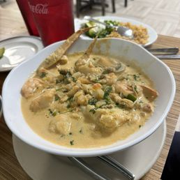 seafood soup with coconut broth seafood soup with coconut broth