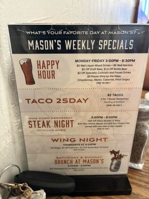 Menu photo 1 Mason's Grill Baton Rouge, LA