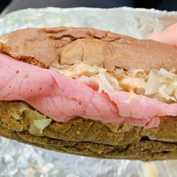 Parton's Deli - Reuben on pumpernickel