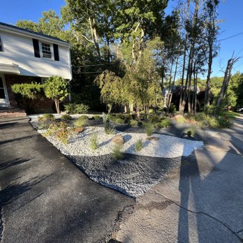 Vitamin B SGF - a front yard with gravel and plants - Excavation Services Near Me Vitamin B SGF - a front yard with gravel and plants - Excavation Services Near Me