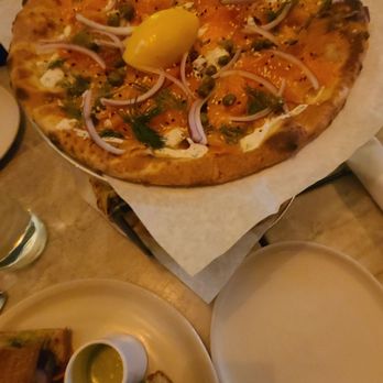 Great White - Smoked salmon pizza - New American Near Me - Los Angeles, California