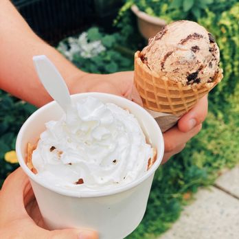 Splits And Giggles - ice cream with whipped cream & waffle cone pieces; cappuccino crunch in a waffle cone - Ice Cream & Frozen Yogurt Near Me - Lancaster, Pennsylvania
