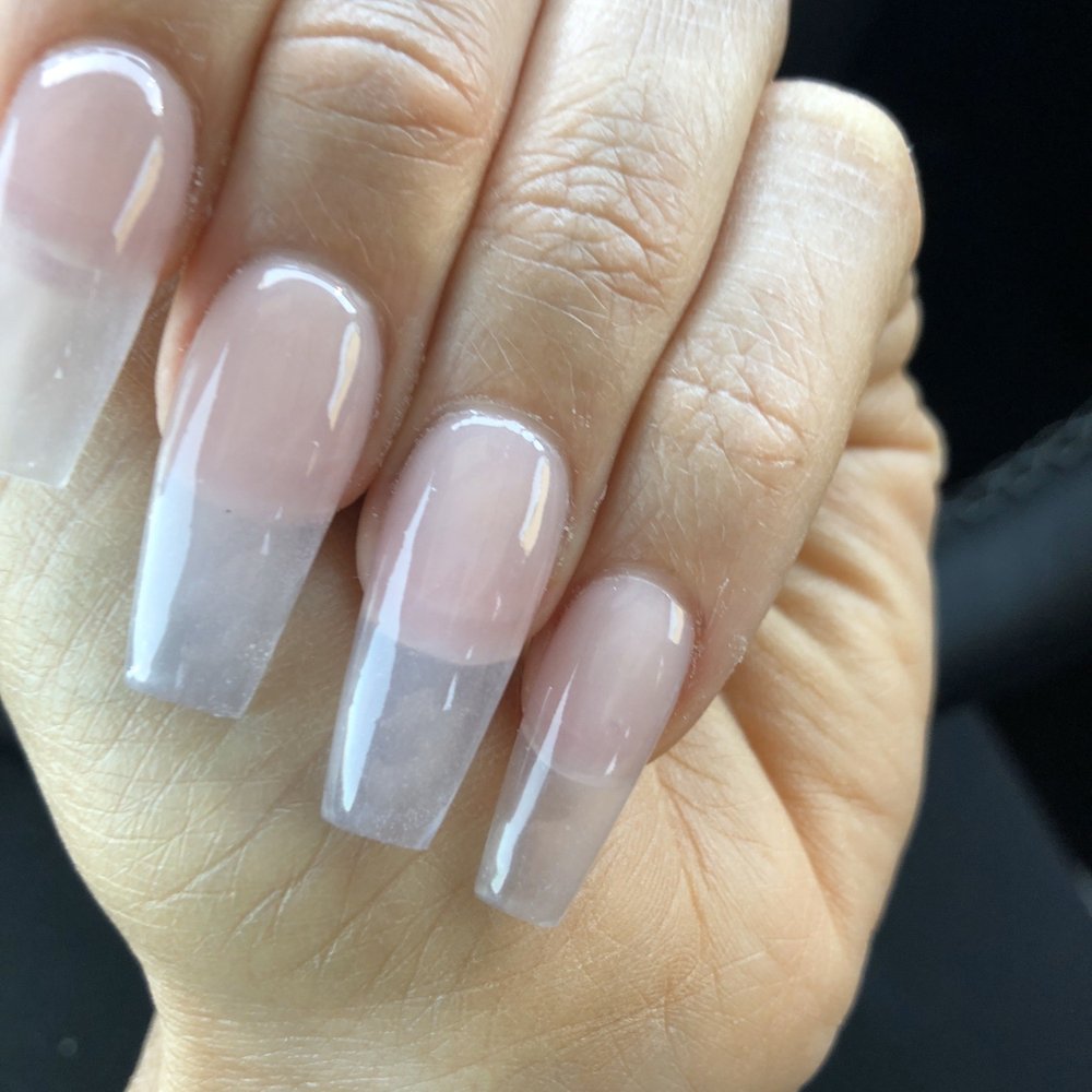New Moon Nails - Not blended, can see the tip AND nail - Waxing Near Me - Mesa, Arizona New Moon Nails - Not blended, can see the tip AND nail - Waxing Near Me - Mesa, Arizona