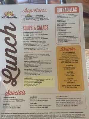 Menu photo 2 La Parrilla Mexican Restaurant Griffin, GA