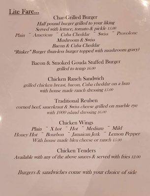 Menu photo 4 Moonwinks Restaurant & Lounge Cuba, NY Menu photo 4 Moonwinks Restaurant & Lounge Cuba, NY