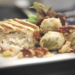 Metropolitan Steak & Seafood - appetizers... crab cakes and fried olives & pecans DELICIOUS!