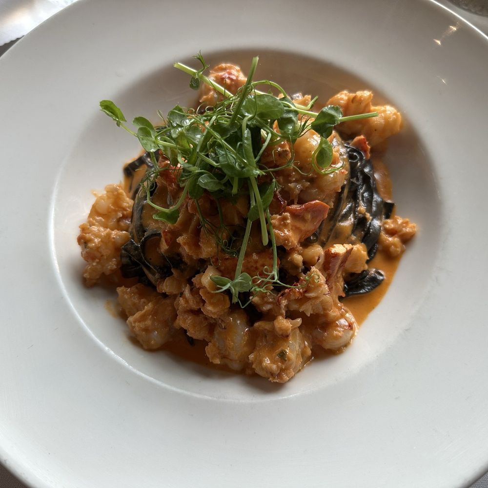 Bari Ristorante - Squid ink pasta w/ lobster - Italian Near Me - Houston, Texas Bari Ristorante - Squid ink pasta w/ lobster - Italian Near Me - Houston, Texas