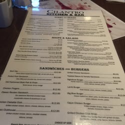 Cilantro Kitchen & Bar - Extensive menu, lots to choose from
