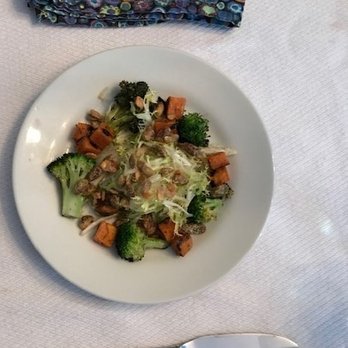 Gather & Forge - Sweet potato and Broccoli  salad with frisee and a grapefruit with chili dressing - Personal Chefs Near Me - Austin, Texas