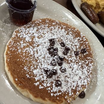 Sunset Grill - Pancake with chocolate chips - American Near Me - Fredericksburg, Texas Sunset Grill - Pancake with chocolate chips - American Near Me - Fredericksburg, Texas