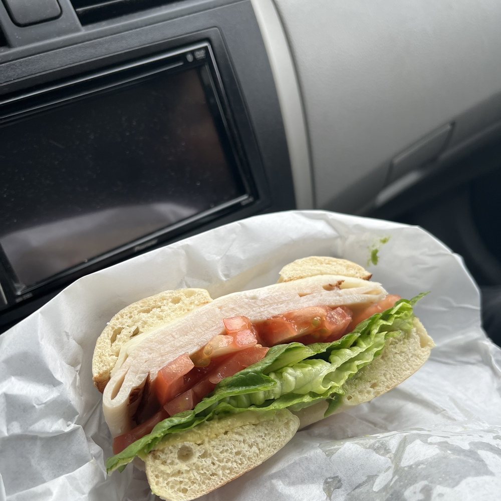 Turkey Bagel Sandwich on a Salt Bagel