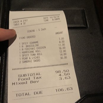 Kai - Our bill for everything but the beef tenderloin that I refused to pay for. - Asian Fusion Near Me - Plano, Texas Kai - Our bill for everything but the beef tenderloin that I refused to pay for. - Asian Fusion Near Me - Plano, Texas