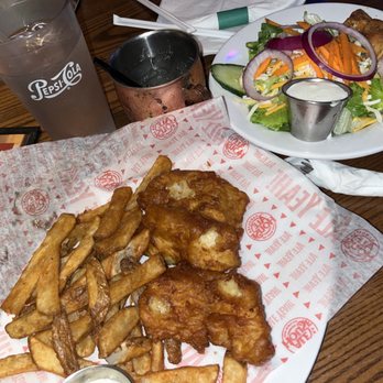 Carolina Ale House - Beer battered Fish & chips, kettel one mule - American Near Me - Cary, North Carolina