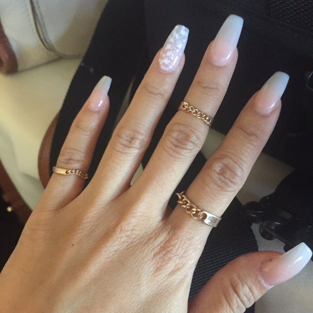 Lacquer - Pink/white ombre with lace detail by Brenda! (5) - Waxing Near Me - Stockton, California Lacquer - Pink/white ombre with lace detail by Brenda! (5) - Waxing Near Me - Stockton, California