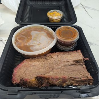 Heavy’s SmokeHouse - Brisket with beans and a small portion of Mac n cheese, I would have had more but they were running out! - Meat Shops Near Me - Chula Vista, California