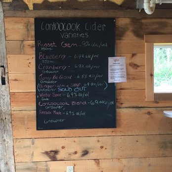 Contoocook Cider Co. - Menu as of 7/11/20 - Cideries Near Me - Contoocook, New Hampshire