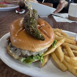 Smoking, hot, jalapeño burger, excellent!!!!
