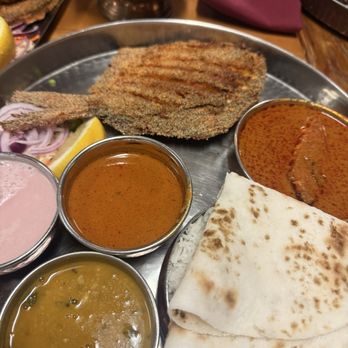 Surmai - Pomprate fry thali  Paplet Rava Fish Fry - Indian Near Me - Sunnyvale, California