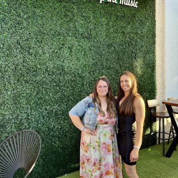 PlugIN Karaoke - Getting away from the loud music on the patio area (we were thinking "please DO stop the music" lol) - Karaoke Near Me - Hallandale Beach, Florida