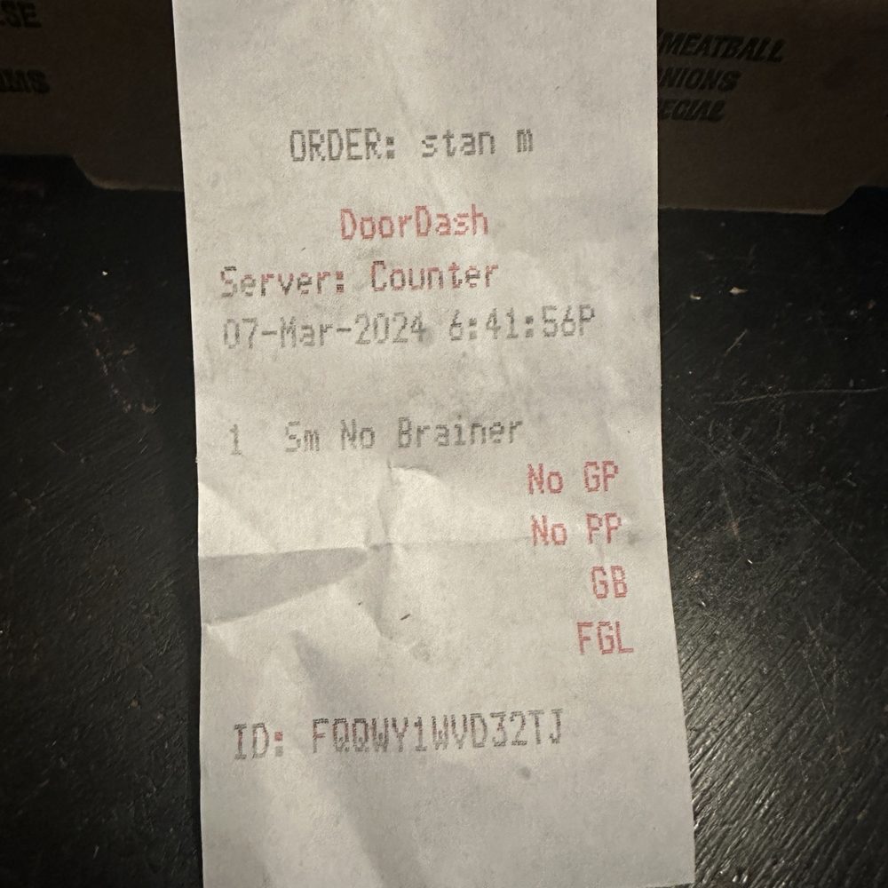 Ordered a medium with no pepperoni (says on receipt) received a small pizza for 3 guys Ordered a medium with no pepperoni (says on receipt) received a small pizza for 3 guys