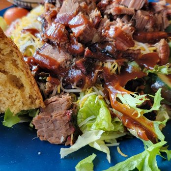 Brickyard Pub And BBQ - Brisket Salad: Shredded, not sliced, brisket; Cornbread was a great way to round out my meal! - Barbeque Near Me - Lewiston, New York Brickyard Pub And BBQ - Brisket Salad: Shredded, not sliced, brisket; Cornbread was a great way to round out my meal! - Barbeque Near Me - Lewiston, New York
