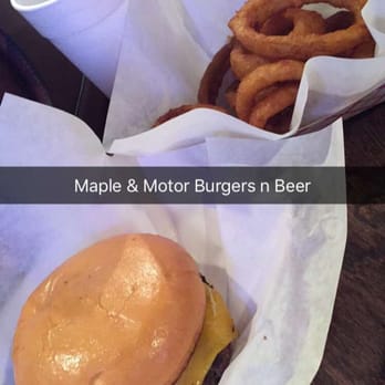 Maple and Motor - Cheeseburger and onion rings - Burgers Near Me - Dallas, Texas