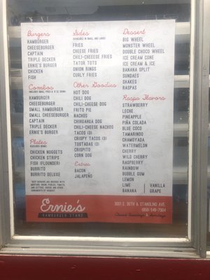 Menu photo 1 Ernie's Hamburger Stand Brownsville, TX Menu photo 1 Ernie's Hamburger Stand Brownsville, TX