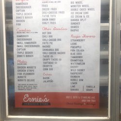 Ernie's Hamburger Stand - Menu