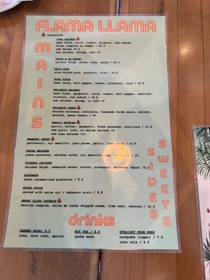 Menu photo 2 Flama Llama San Diego, CA