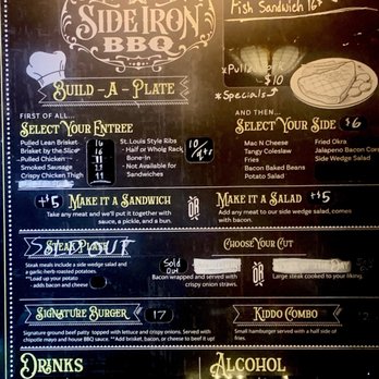 Side Iron Bbq - The menu as of 2026 - Barbeque Near Me - Susanville, California